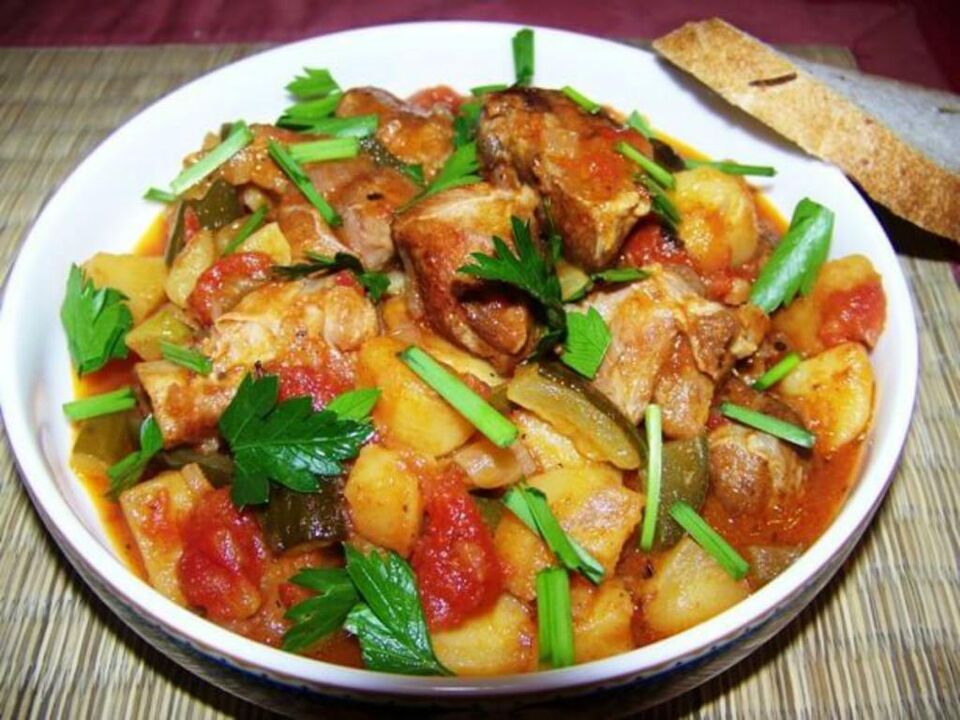 Stew with vegetables for potency